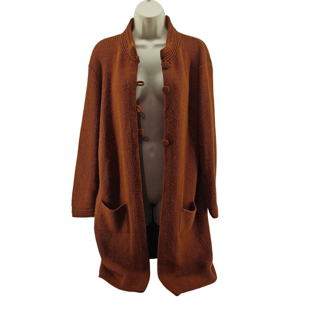 Alpaca Warehouse Button Long Brown Sweater Womens One Size First Most